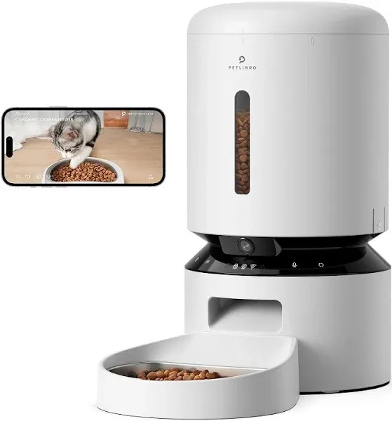 Automatic Cat Feeder with Camera, 1080P HD Video with Night Vision, 5G WiFi Pet