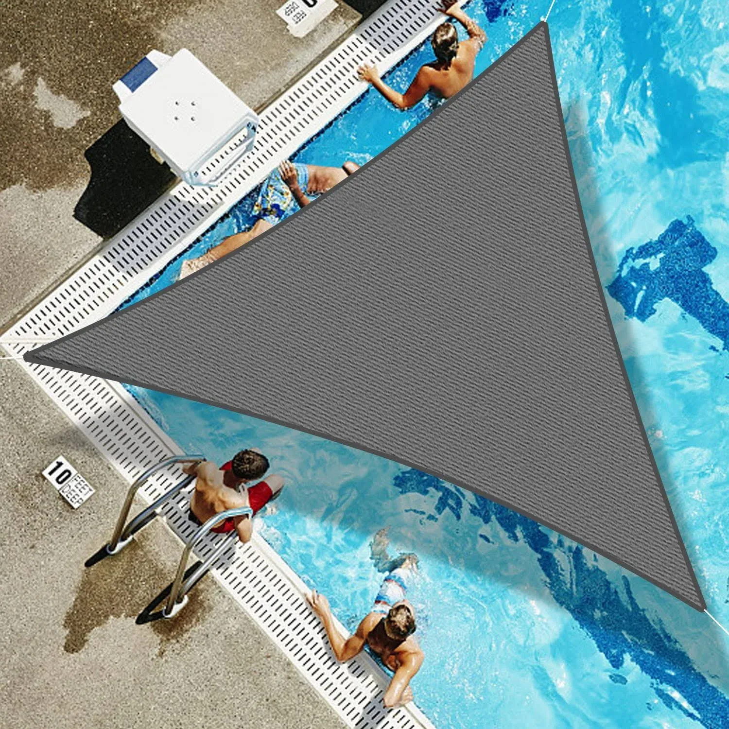 LOVE STORY 10' x 10' Sun Shade Sails Rectangle Patio Sunshades Canopy for Outdoor Garden Backyard, Dark Grey