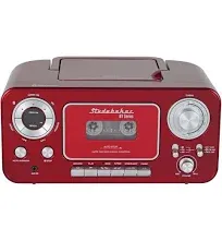 Studebaker Bluetooth Portable Stereo CD, AM/FM Stereo Radio and Cassette Player/Recorder