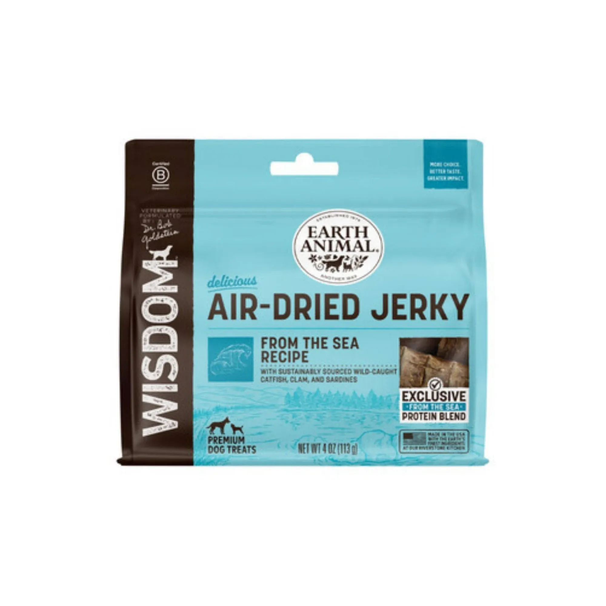 Earth Animal Dog Wisdom Air-Dried Jerky from The Sea 4 oz