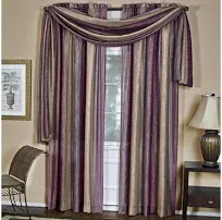 Sheer Window Scarf Valance - 50 Inch Width x 144 Inch Length (Aubergine) - Light Filtering Polyester Curtain Scarf - Lightweight Drapes for Living Room, Bedroom & Dining Room by Achim Home Decor