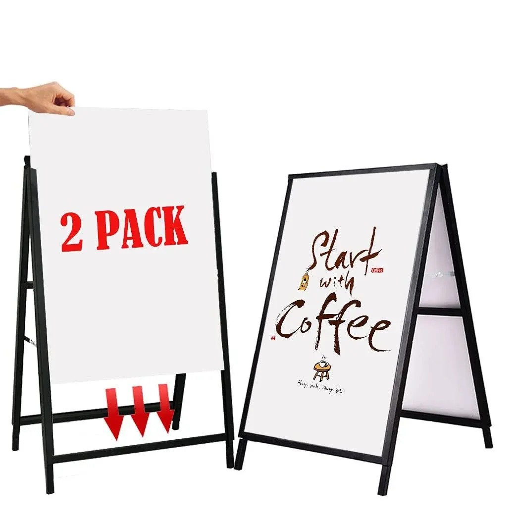 YDisplay A Frame Sign Heavy Duty Sidewalk Sign for Poster Board 24x 36 Inches Double-Sided Sandwich Sign,Including 2 Anti-Glare Covers & Corrugated