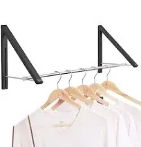 Anjuer Retractable Clothes Rack - Wall Mounted Folding Clothes Hanger Drying Rac