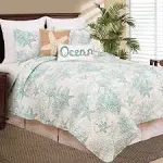 C&F Home Ocean Treasures Coastal 2-Piece Blue Polyester Twin Quilt Set