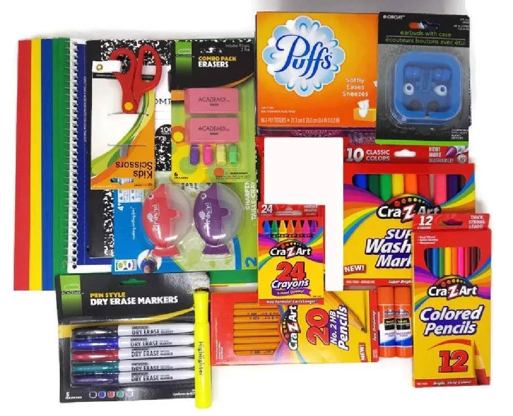 Back to School Supplies Bundle for Pre-K, Kindergarten, 1st, 2nd, 3rd 