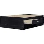 South Shore Furniture Cosmos 4-Drawer Captain's Bed, Black Onyx, Full