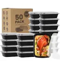 50 Pack Meal Prep Containers 32oz Plastic Food Prep Containers With Lids Leakpro