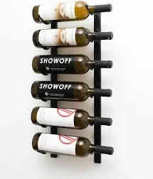 VintageView W Series (2 ft) - 6 Bottle Wall Mounted Wine Rack (Satin Black) Stylish Modern Wine Storage with Label Forward