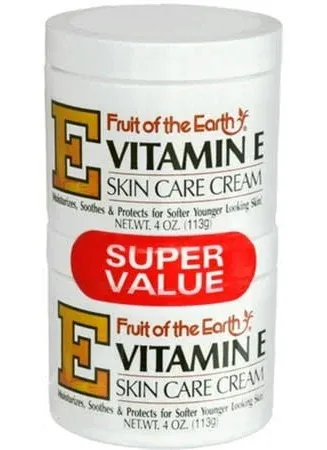 Fruit of the Earth Vitamin E Skin Care Cream 4 oz per Jar- Pack of 8