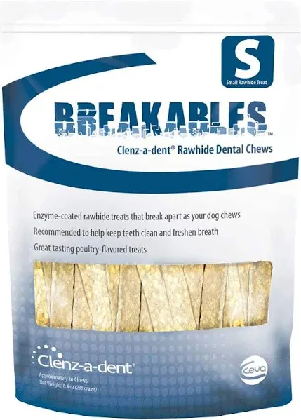 Clenz-a-dent Breakables Dental Rawhide Chews - Small (15 Count)