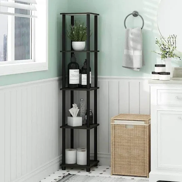 Furinno Turn-N-Tube 5-Tier Corner Square Rack Display Shelf