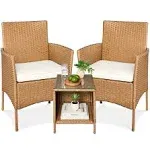 Best Choice Products 3-Piece Outdoor Wicker Conversation Patio Bistro Set