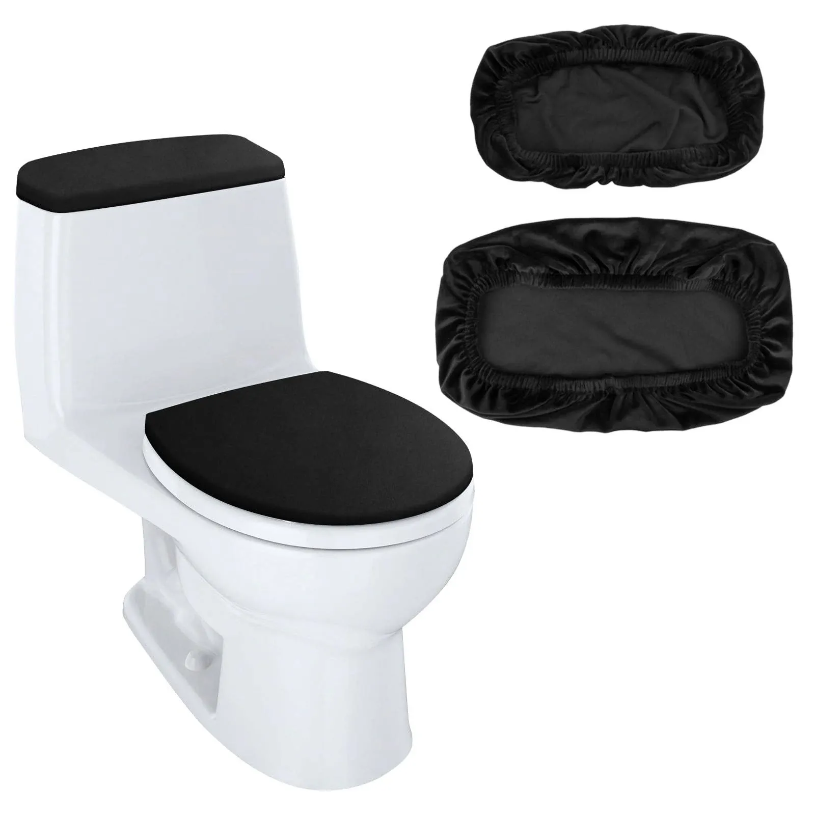 Toilet Lid Cover and Tank Replacement Black 