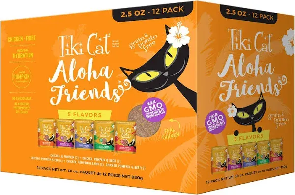 PetFlow Tiki Cat Aloha Friends Variety Pack Wet Cat Food Pouches