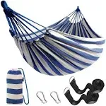 Anyoo Cotton Hammock Comfortable Fabric with Tree-Friendly Straps, Durable Portable Hammock with Travel Bag,Perfect for Garden Camping Outdoor/Indoor