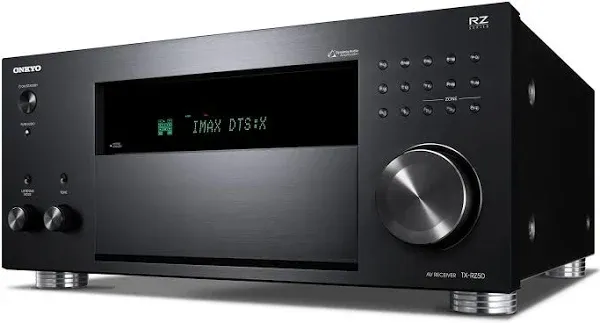 Onkyo TX-RZ50 9.2-Channel 8K/4K Network AV Receiver, 250W Per Channel at 6 Ohms + H&A Speaker Connector Banana Plugs, 12 Pairs