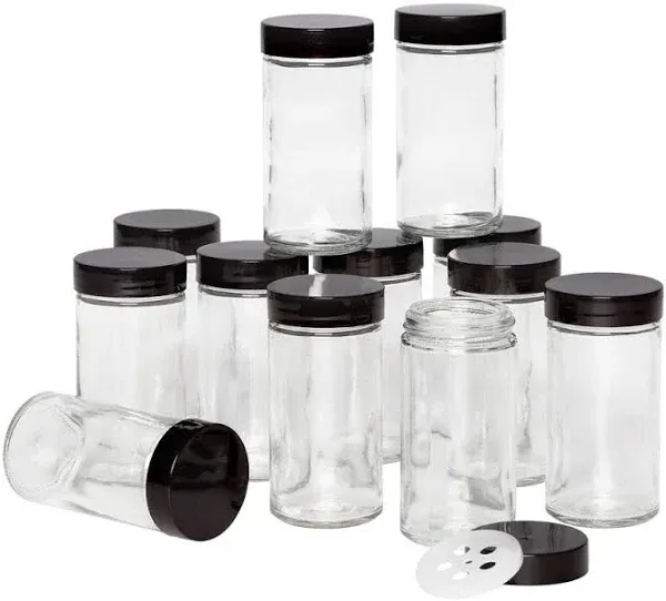 12 Sets 3-ounce Empty Glass Lid Jars Round Airtight Glass Jar Storing Powders