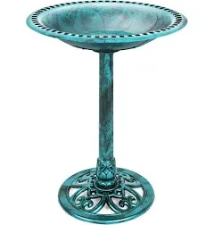 Best Choice Products Outdoor Rustic Pedestal Bird Bath Accent for Garden