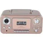 Studebaker SB2135BTRG Bluetooth Portable CD Player Radio Cassette Player (Rose Gold)