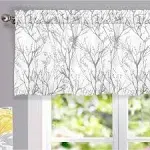 Driftaway Tree Branch Abstract Ink Printing Lined Thermal Insulated Window Curtain Valance Rod Pocket 52 Inch Plus 2 Inch Header