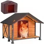 GUTINNEEN Dog House Insulated Outdoor Dog Kennel with Liner for Winter Large