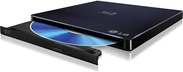 LG Super Multi Blue Slim Portable Blu-ray Rewriter with 3D Blu-ray Disc Playback & M-DISC Support