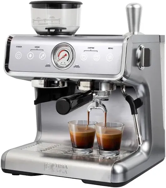 Premium Espresso Cafe Coffee Machine Maker Semi Automatic 2-Liter Tank Silver