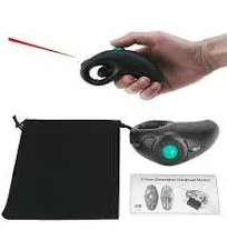 New USB Wireless PC Laptop Finger Handheld Trackball Mouse Mice w/ Laser Pointer