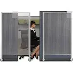 Quartet Premium Workstation Privacy Screen 38W x 64D Translucent Clear/Silver