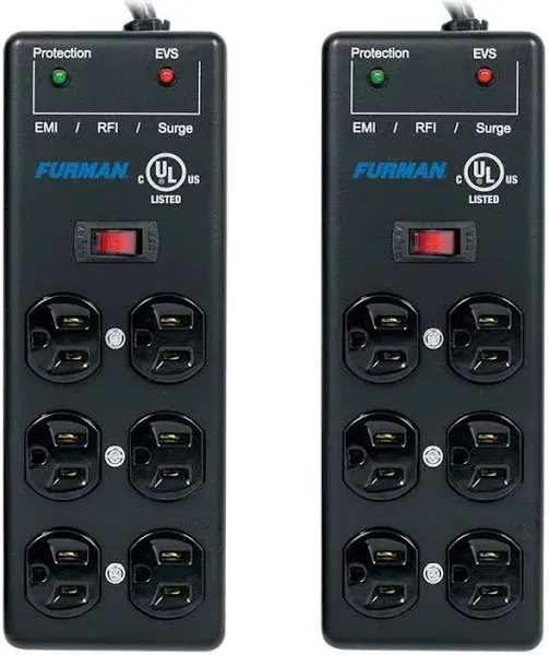 Furman SS-6B 6 Outlet 2x3 Pro Surge Suppressor Strip