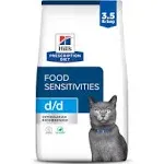 Hill's Prescription Diet D/D Skin/Food Sensitivities Dry Cat Food 3.5 lb Bag, Duck & Green Pea Formula