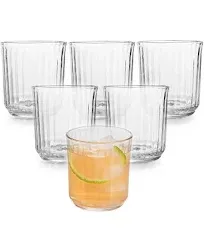 Paneled Double Old Fashioned Rocks Glasses, 11.2 oz - Set of 6