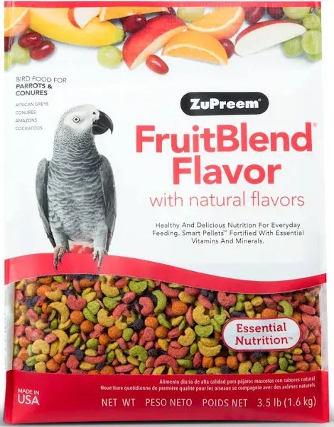 ZuPreem FruitBlend Flavor Bird Food for Parrots &amp; Conures