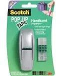 3M Scotch Pop-Up Clear Tape Handband Dispenser Refillable 75 Strips - 96-G