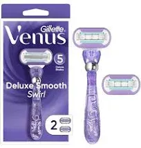 Gillette Venus Deluxe Smooth Swirl Women's Razor Handle + 1 Blade Refill