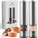 Electric Salt and Pepper Grinder Set - Battery Operated Stainless Steel Mill of