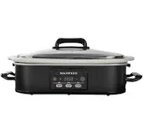 MAGNIFIQUE 4 Quart Casserole Programmable Slow Cooker with Ceramic 4 QT Black A