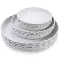 Fireboomoon 12 Pack Plastic Wave Plant Saucer