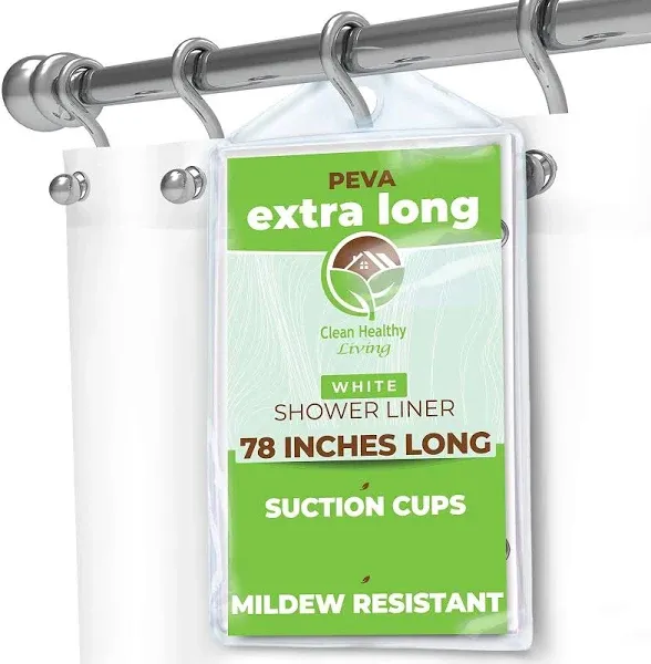 XL Heavy Duty PEVA Frost Shower Curtain Liner with Suction Cups  70 X 78 in