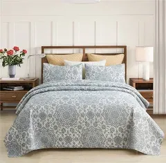 Jml Quilt Set 3 Piece Embossed Bedspread Bedding Set with 2 Shams