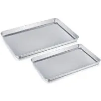 TeamFar Baking Sheet Cookie Sheet Set of 2 Stainless Steel Baking Tray