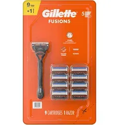 Gillette Fusion5 Men's Razor Handle + 9 Blade Refills