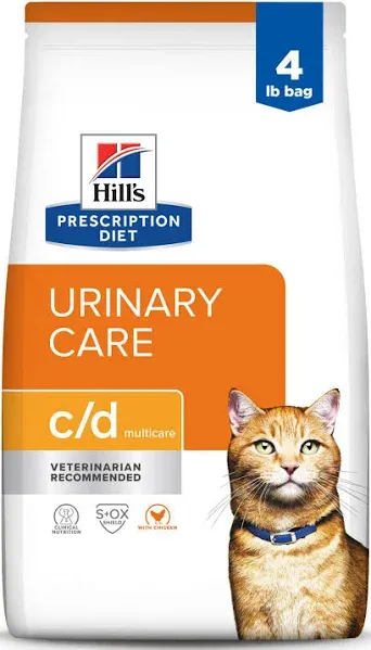 Hill's Prescription Diet c/d Mulitcare with Chicken Urinary Tract Health Dry Cat Food - 8.5 lbs bag