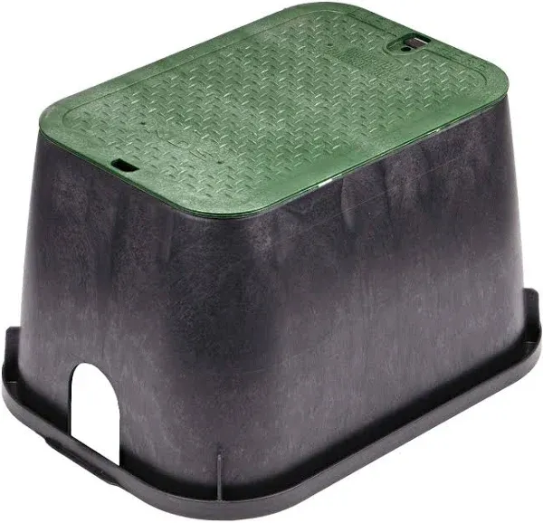 NDS 113BC 14&#034; x 19&#034; Standard Series Sprinkler Box - Black Green Bolt-Down Cover