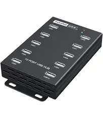 Sipolar-USB Hub- 10 Ports USB Data Hub-Industrial USB Powered Hub - USB 2.0 Hub for Mining, Bitcoin Miner