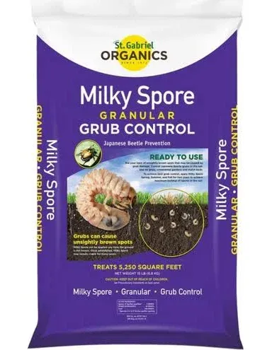 St. Gabriel Organics 80015-4 Milky Spore Japanese Beetle Lawn Grub Killer 15lb