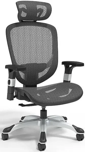 Union & Scale Flexfit Hyken Mesh Task Chair, Supports Up to 300 lbs, 17.24" to 20.98" Seat Height, Black Seat, Black Back.Silver Base