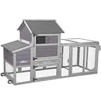 Aivituvin Chicken Coop Expandable Chicken House with Wheel Large Hen H