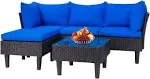 FDW 5 Pieces Patio Furniture Sets Outdoor Sectional Sofa Wicker Chair Rattan Conversation Set for Outdoor Backyard Porch Poolside Balcony Garden