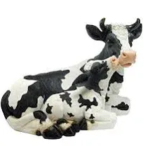 Design Toscano 12 in. H Mother Cow and Calf Garden Statue QL55427